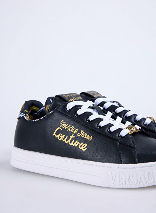 Versace Jeans Couture Siyah Kadın Deri Sneaker 78VA3SKL - Görsel 6