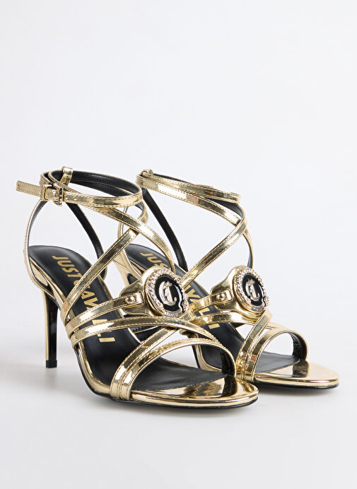 Just Cavalli Altın Kadın Topuklu Sandalet 78RA3S34 - Görsel 3