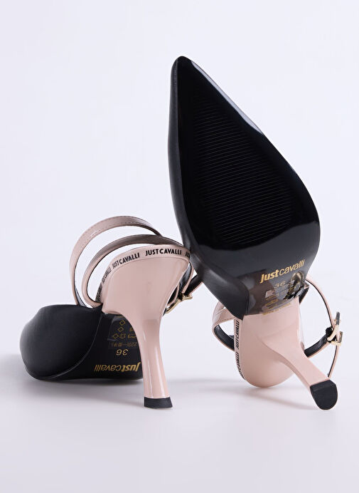 Just Cavalli Siyah Kadın Deri Topuklu Ayakkabı 78RA3S09 - Görsel 5