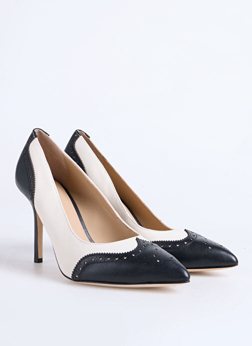 Lauren Ralph Lauren Beyaz Kadın Deri Topuklu Ayakkabı 802966870001 - Görsel 3