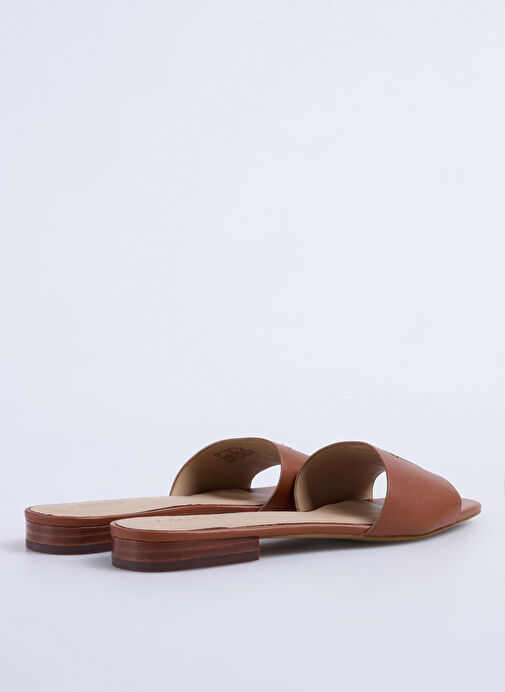 Lauren Ralph Lauren Kahverengi Kadın Deri Terlik 802959142002 - Görsel 4