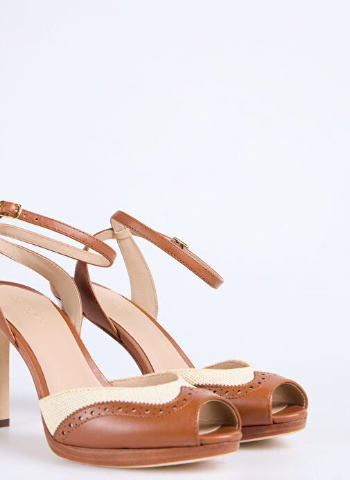 Lauren Ralph Lauren Taba Kadın Deri Topuklu Ayakkabı 802961810001 - Görsel 6