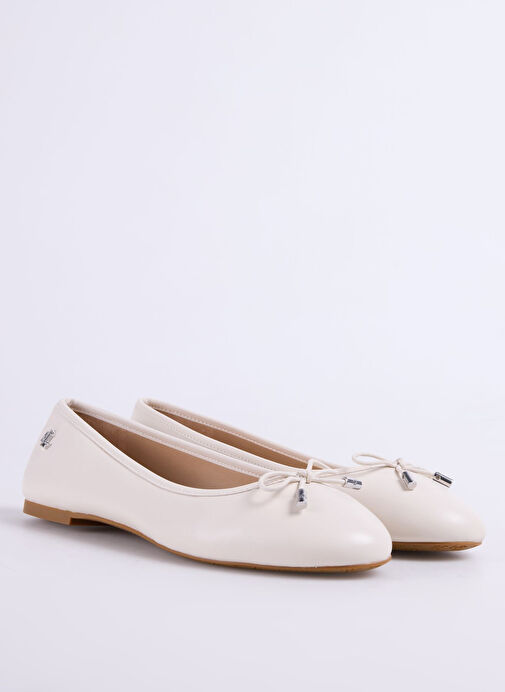 Lauren Ralph Lauren Beyaz Kadın Deri Babet - Görsel 3