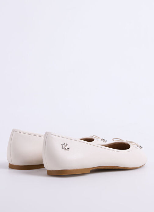Lauren Ralph Lauren Beyaz Kadın Deri Babet - Görsel 4