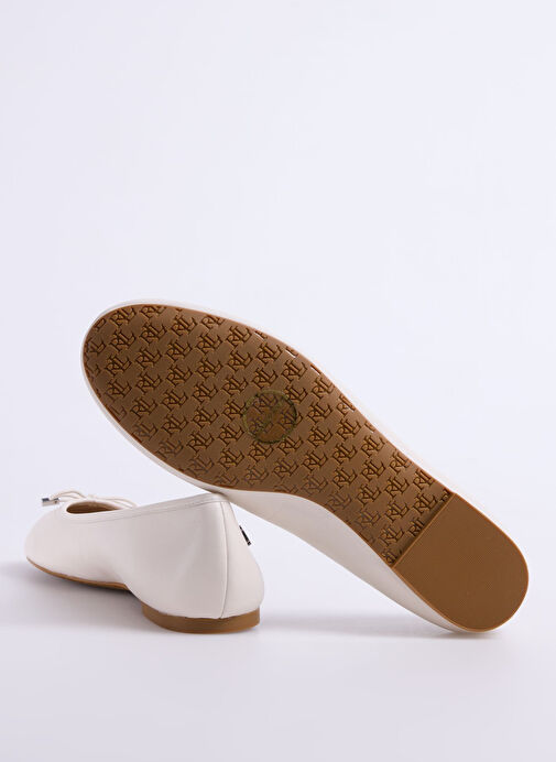 Lauren Ralph Lauren Beyaz Kadın Deri Babet - Görsel 5