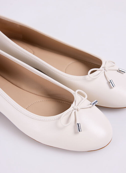 Lauren Ralph Lauren Beyaz Kadın Deri Babet - Görsel 6