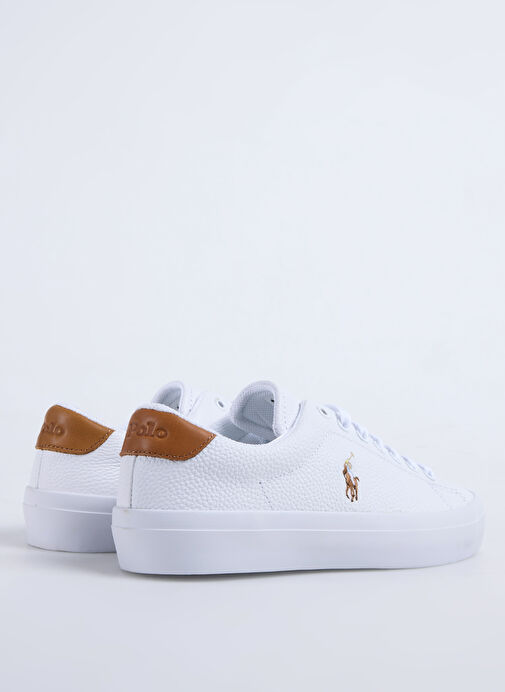 Polo Ralph Lauren Beyaz Kadın Deri Sneaker LONGWOOD - Görsel 4