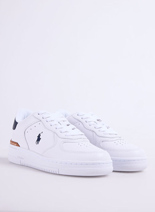 Polo Ralph Lauren Beyaz Kadın Deri Sneaker MASTERS COURT - Görsel 3