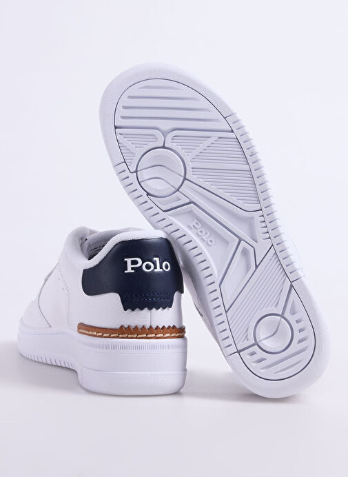 Polo Ralph Lauren Beyaz Kadın Deri Sneaker MASTERS COURT - Görsel 5