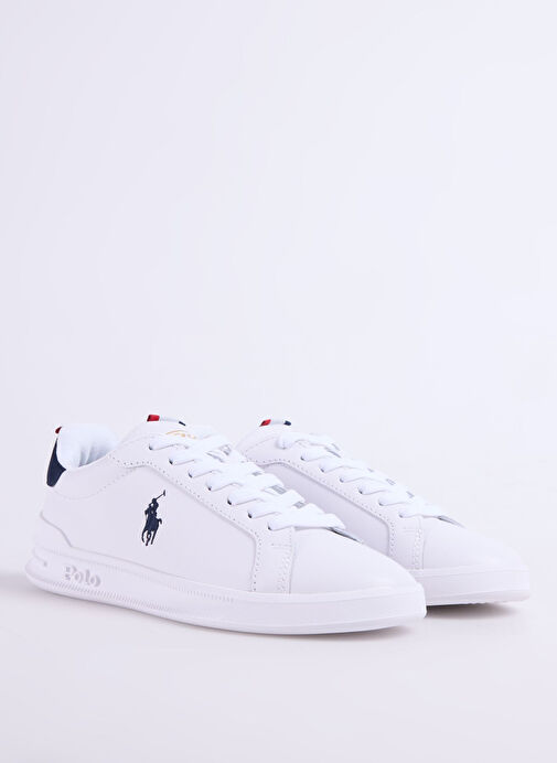 Polo Ralph Lauren Beyaz Kadın Deri Sneaker HERITAGE COURT - Görsel 3