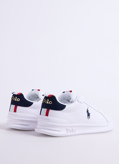 Polo Ralph Lauren Beyaz Kadın Deri Sneaker HERITAGE COURT - Görsel 4