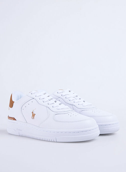 Polo Ralph Lauren Beyaz Kadın Deri Sneaker MASTERS COURT - Görsel 3