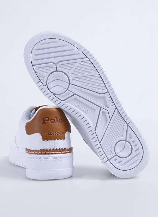 Polo Ralph Lauren Beyaz Kadın Deri Sneaker MASTERS COURT - Görsel 5