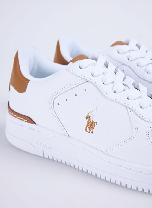 Polo Ralph Lauren Beyaz Kadın Deri Sneaker MASTERS COURT - Görsel 6