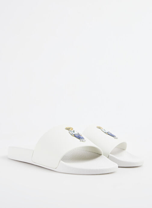 Polo Ralph Lauren Beyaz Kadın Terlik POLO SLIDE - Görsel 3