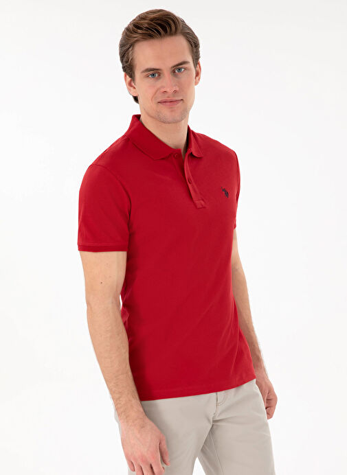 Polo Kırmızı Erkek Slim Fit Polo T-Shirt Gtp04