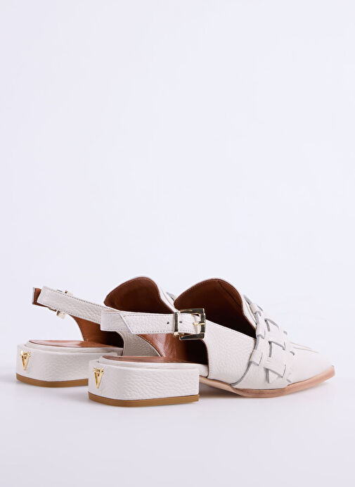 Hiva Atelier Ekru Kadın Deri Loafer HV110321999 - Görsel 4
