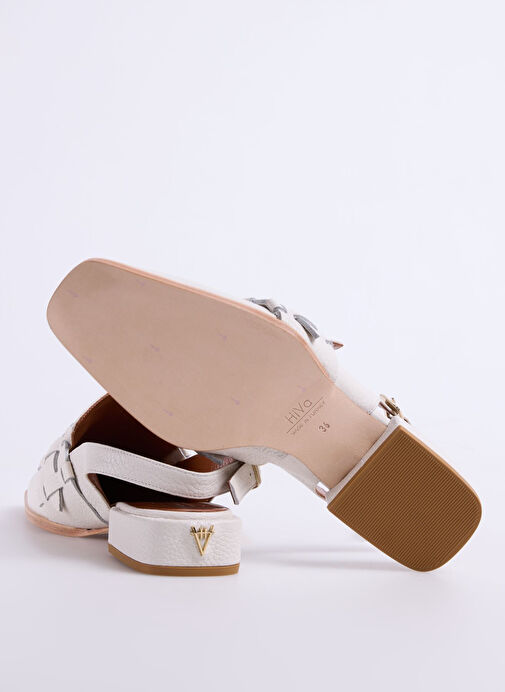 Hiva Atelier Ekru Kadın Deri Loafer HV110321999 - Görsel 5