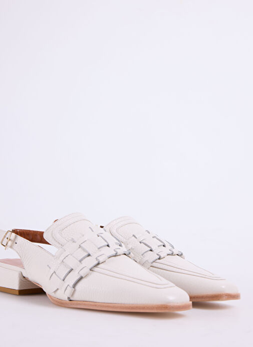 Hiva Atelier Ekru Kadın Deri Loafer HV110321999 - Görsel 6