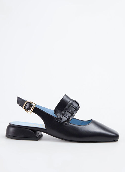 Hiva Atelier Siyah Kadın Deri Babet - Görsel 2