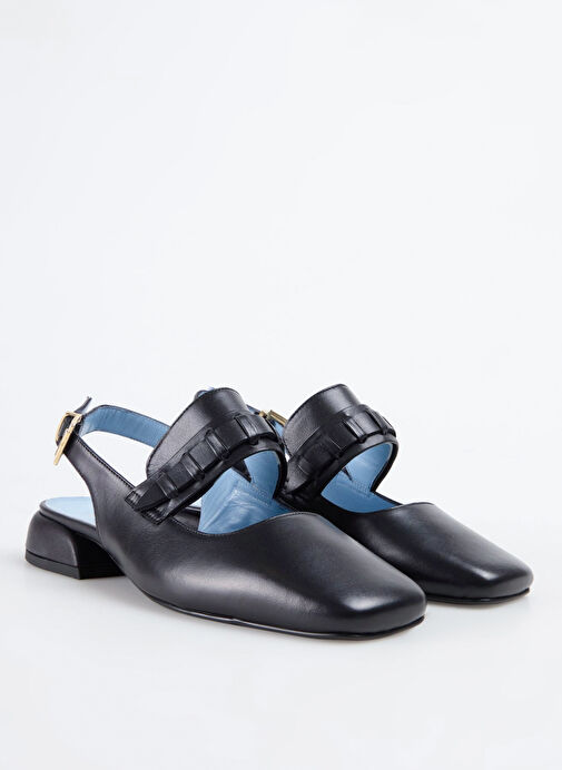 Hiva Atelier Siyah Kadın Deri Babet - Görsel 3