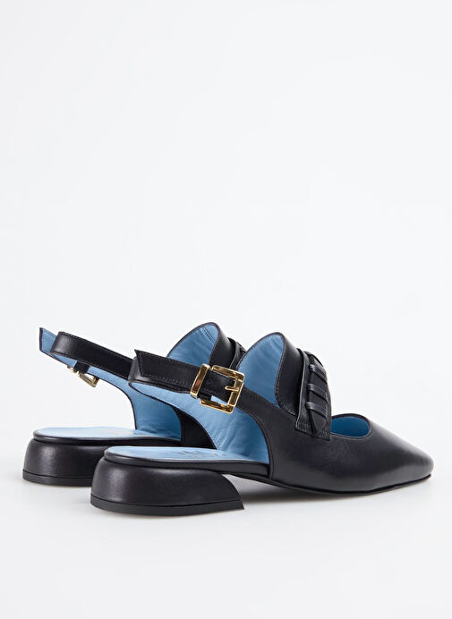 Hiva Atelier Siyah Kadın Deri Babet - Görsel 4