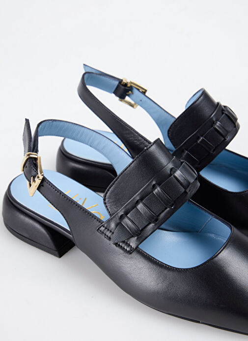 Hiva Atelier Siyah Kadın Deri Babet - Görsel 6