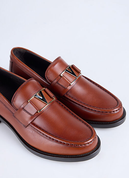 Valentino Kahverengi Erkek Deri Klasik Ayakkabı 92V13503VIT060-CLSC - Görsel 6