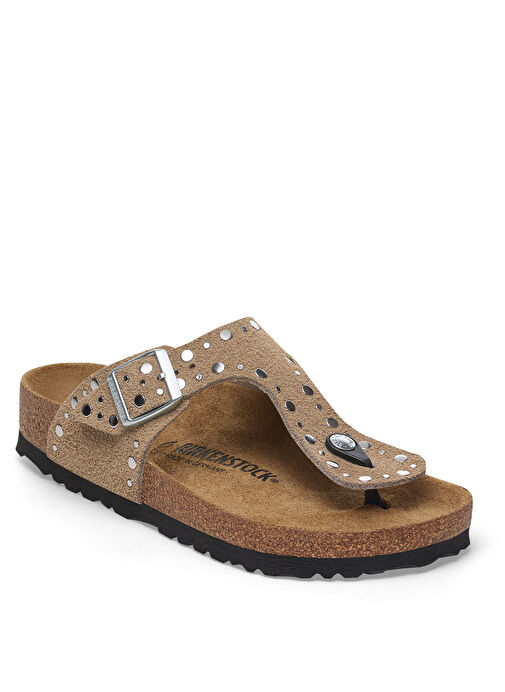 Birkenstock Kahverengi Kadın Deri Terlik GIZEH VL RIVET - Görsel 2