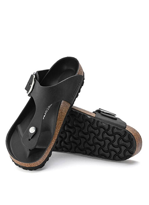 Birkenstock Siyah Kadın Deri Terlik GIZEH BIG BUCKLE LEOI - Görsel 4