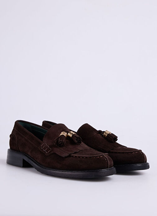 George Hogg Kahverengi Kadın Süet Loafer 93339 - Görsel 3