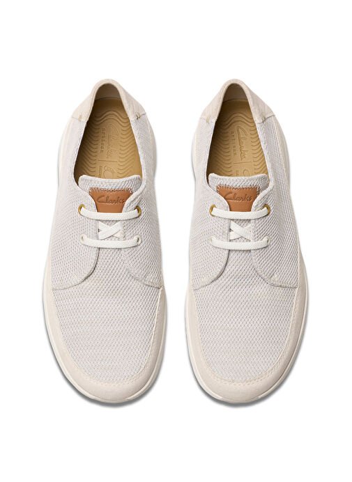 Clarks Beyaz Erkek Süet Günlük Ayakkabı Easeway Lace - Görsel 6