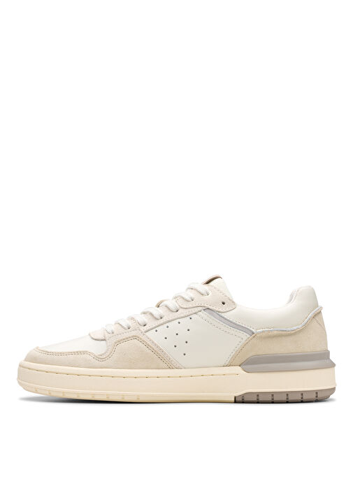 Clarks Beyaz Erkek Süet Sneaker Courtlite2 Lo - Görsel 3