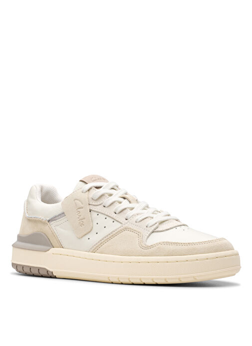 Clarks Beyaz Erkek Süet Sneaker Courtlite2 Lo - Görsel 4