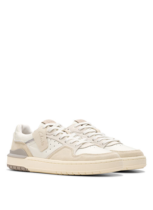 Clarks Beyaz Erkek Süet Sneaker Courtlite2 Lo - Görsel 5