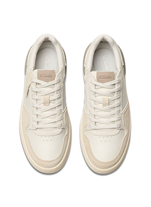 Clarks Beyaz Erkek Süet Sneaker Courtlite2 Lo - Görsel 6