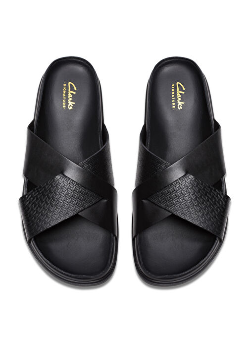 Clarks Siyah Erkek Deri Terlik Torford Cross - Görsel 6