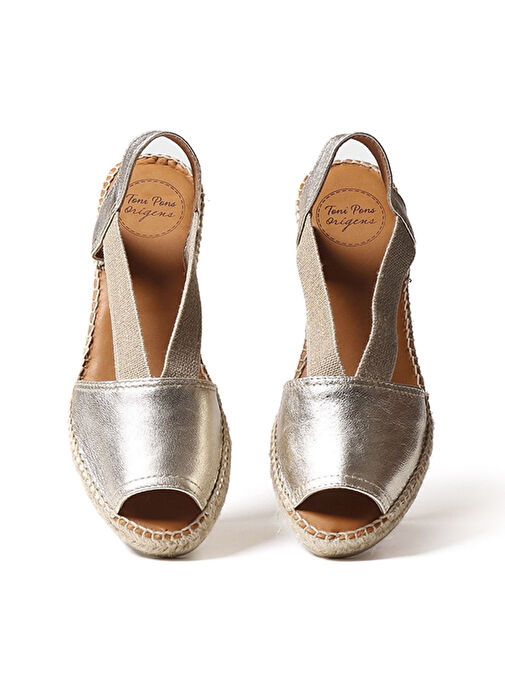 Toni Pons Platin Kadın Deri Sandalet 1TONW2020082 - Görsel 4