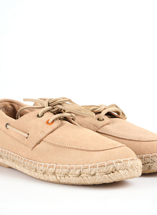 Abarca Bej Erkek Deri Espadril NAUTICO - Görsel 6