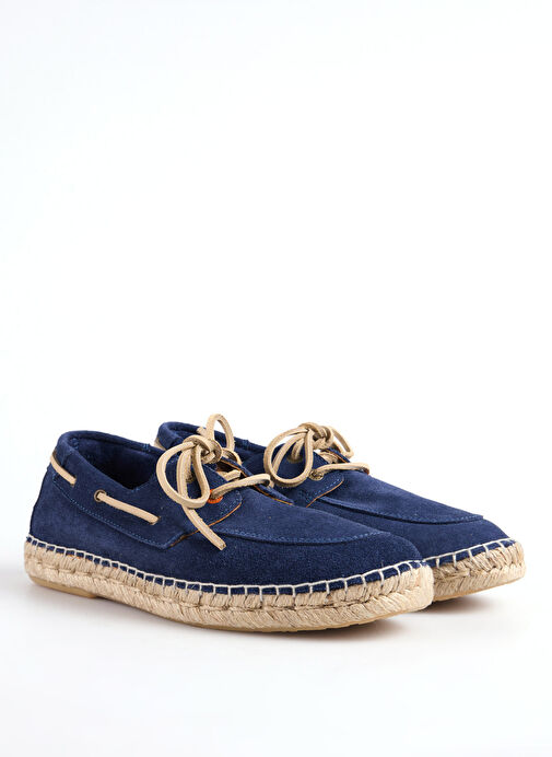 Abarca Lacivert Erkek Deri Espadril NAUTICO - Görsel 3