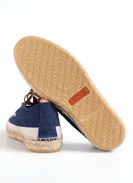 Abarca Lacivert Erkek Deri Espadril BLUCHER INGLES - Görsel 6