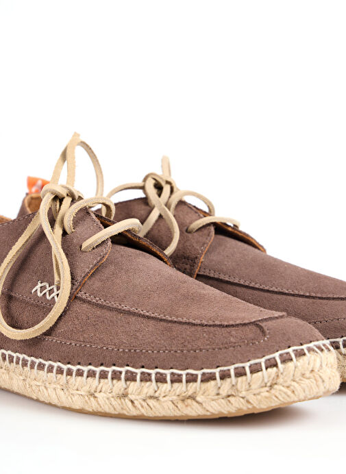 Abarca Gri Erkek Deri Espadril BLUCHER INGLES - Görsel 6