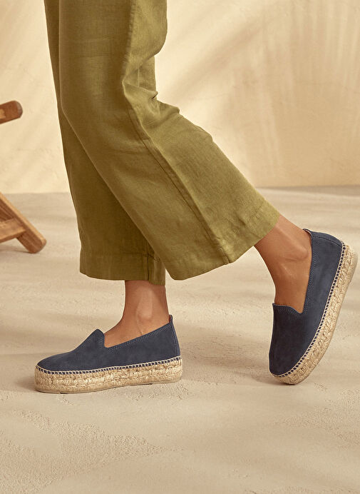 Manebi Lacivert Kadın Deri Espadril K 1.5 D0 - Görsel 3