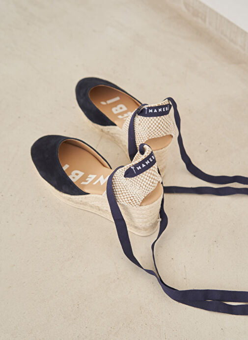 Manebi Lacivert Kadın Deri Espadril 1.5 WL - Görsel 3