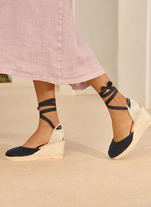 Manebi Lacivert Kadın Deri Espadril 1.5 WL - Görsel 4