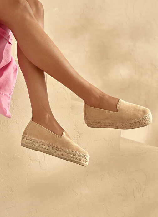 Manebi Bej Kadın Deri Espadril K 1.1 D0 - Görsel 4