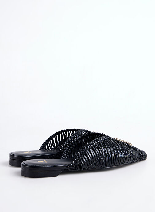 Patrizia Pepe Siyah Kadın Deri Espadril 2Z0018L109K103 - Görsel 4