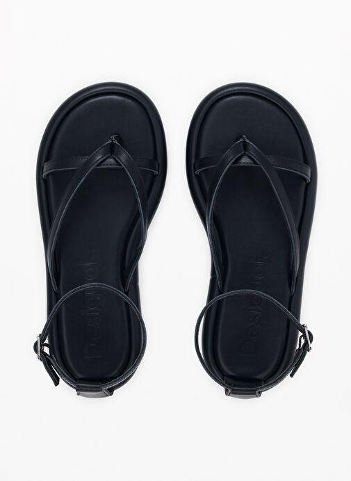 Desigual Siyah Kadın Deri Sandalet 25SSSP03 - Görsel 4