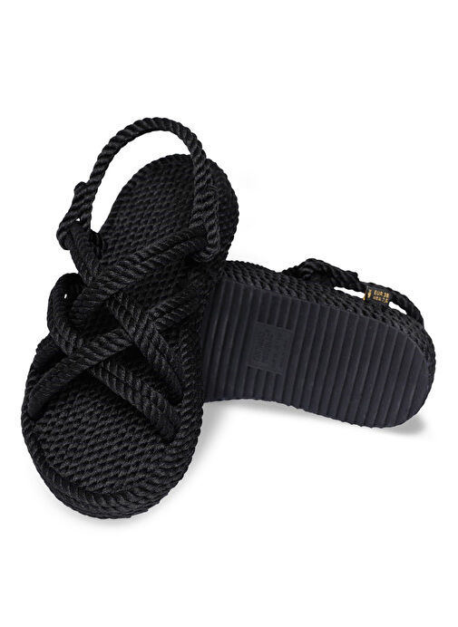 Nomadic Republic Siyah Kadın Sandalet BOD.0020.P - Görsel 5