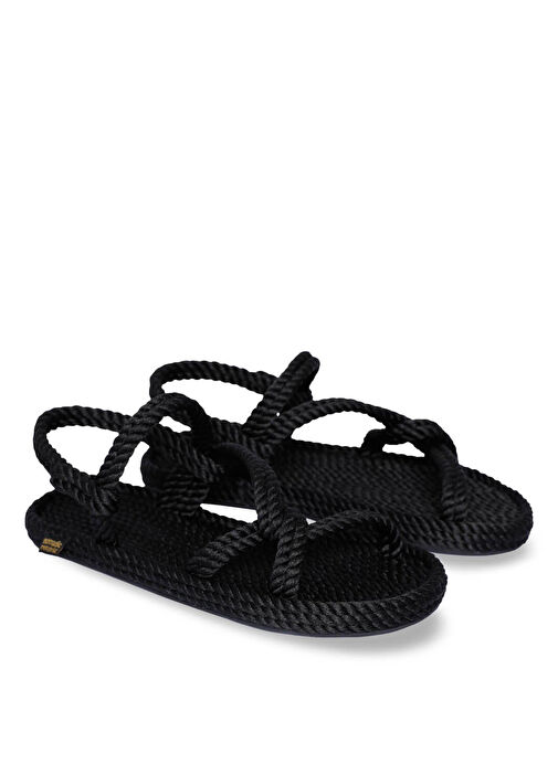 Nomadic Republic Siyah Kadın Sandalet MYK.0020.K.T - Görsel 4